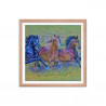 Framed poster - Wild horses. Van Gogh style.