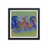 Framed poster - Wild horses. Van Gogh style.