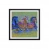 Framed poster - Wild horses. Van Gogh style.