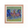 Framed poster - Wild horses. Van Gogh style.