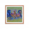 Framed poster - Wild horses. Van Gogh style.