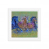 Framed poster - Wild horses. Van Gogh style.